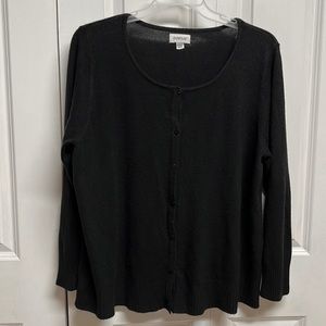 Avenue Black Acrylic Long Sleeve Cardigan Sweater Size 26 / 28